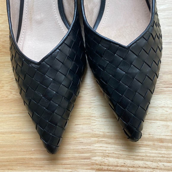 UGG AUSTRALIA Anaya Black Plaited Leather Pointed Toe Kitten Heels Pumps Sz AU 9 - Picture 5 of 13